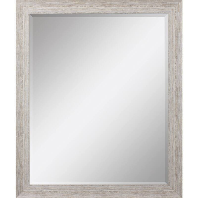 HomeRoots 34" White Distressed Wood Framed Accent Mirror - 28.00 in. x 34.00 in. x 2.00 in.