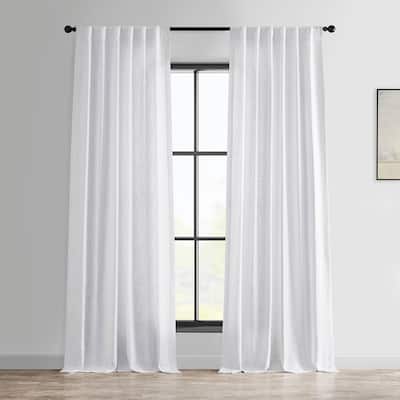 Exclusive Fabrics Heavy Faux Linen Light Filtering Curtains For Bedroom, Living Room (1 Panel)