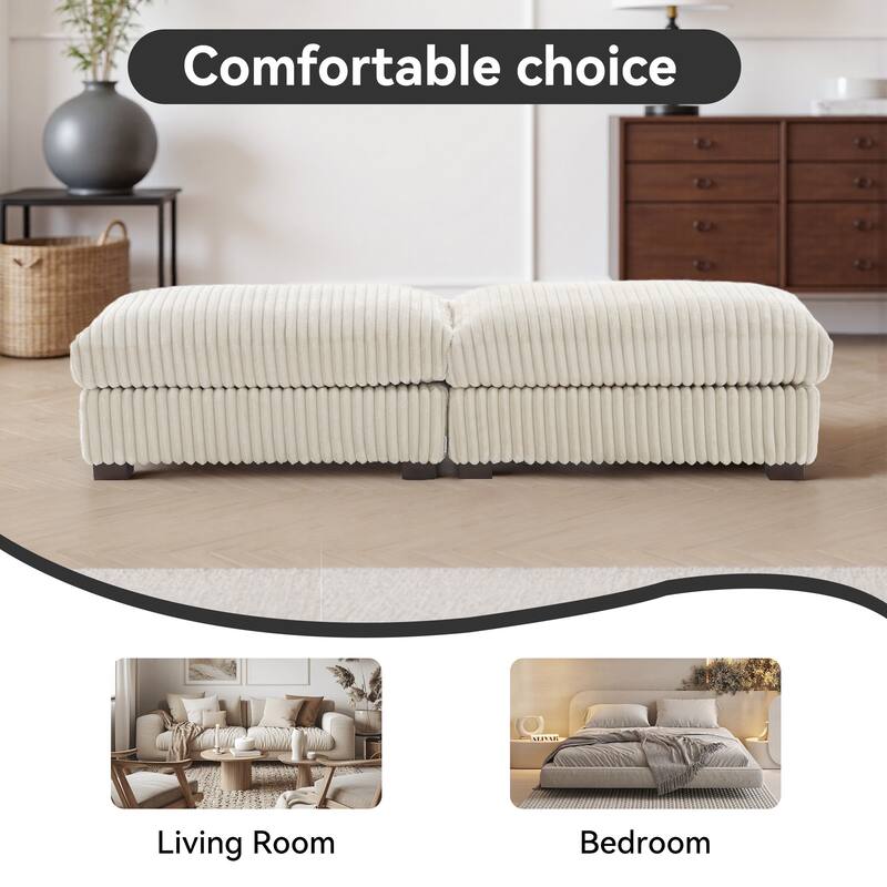 Fauxfur Ottoman Bench