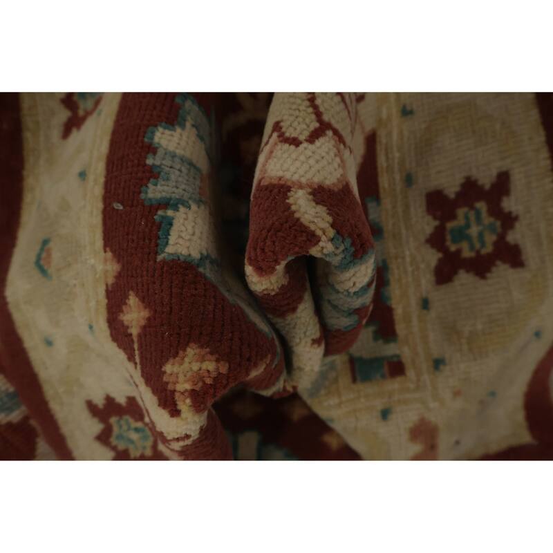 Hand Knotted Oriental 100% Wool Carpet Traditional All-Over Oranges & Rust Ziegler Area Rug - 3' 11'' X 2' 1''