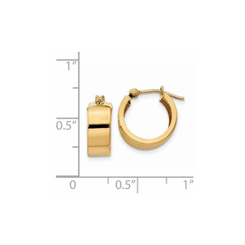 Curata 14k Yellow Gold 10x5mm Hinged Polished Hoop Earrings