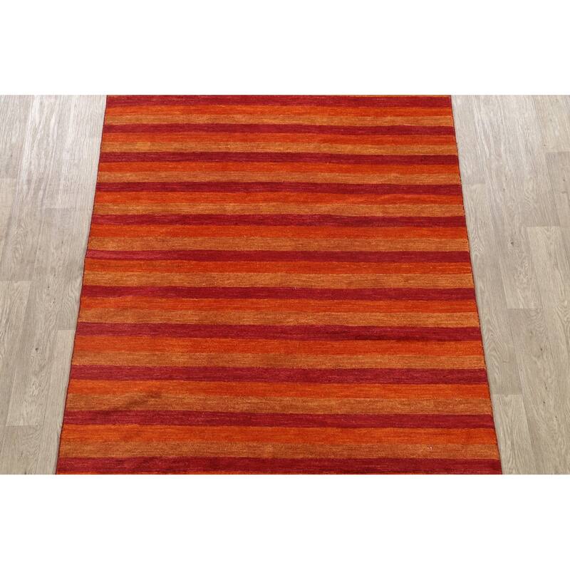 Modern Striped Gabbeh Kashkoli Oriental Area Rug Wool Hand-knotted - 5'5" x 7'8"