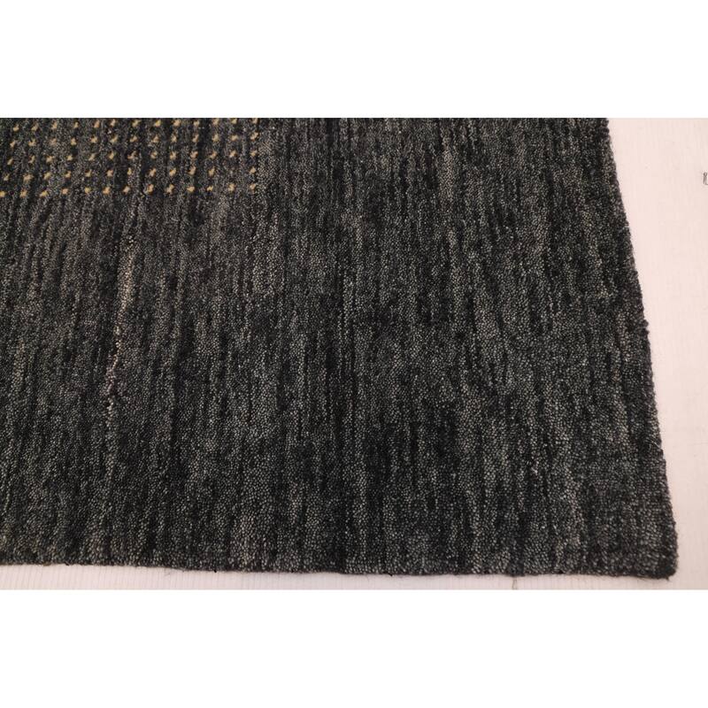 ECARPETGALLERY Hand Loomed Kashkuli Gabbeh Dark Grey Wool Rug - 9'1 x 11'8