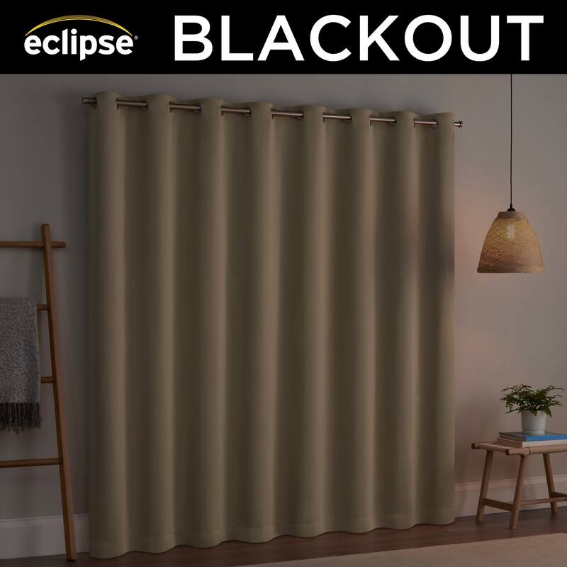 Eclipse Blackout Curtains, Darrell Thermaweave Grommet Extra Wide Curtains, Sliding Door Curtains 84 in x 100 in