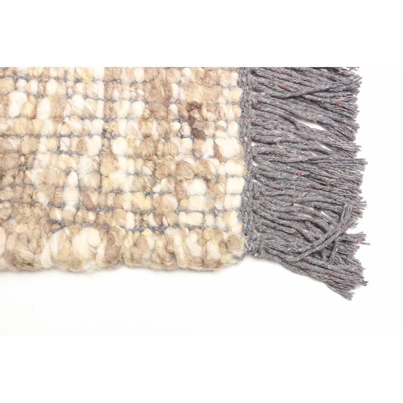 ECARPETGALLERY Braid weave Sienna Tan Wool Rug - 5'0 x 7'6