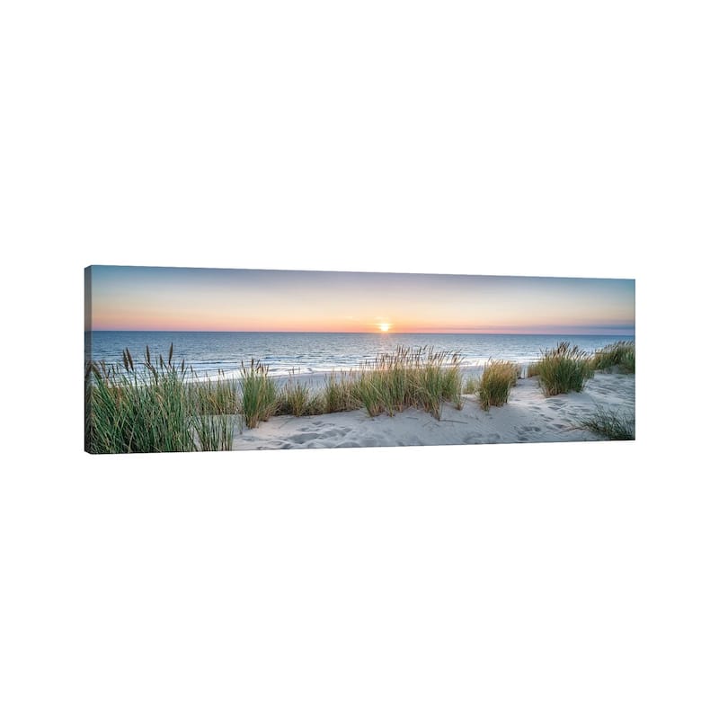 iCanvas "Dune beach panorama at sunset" by Jan Becke Canvas Print