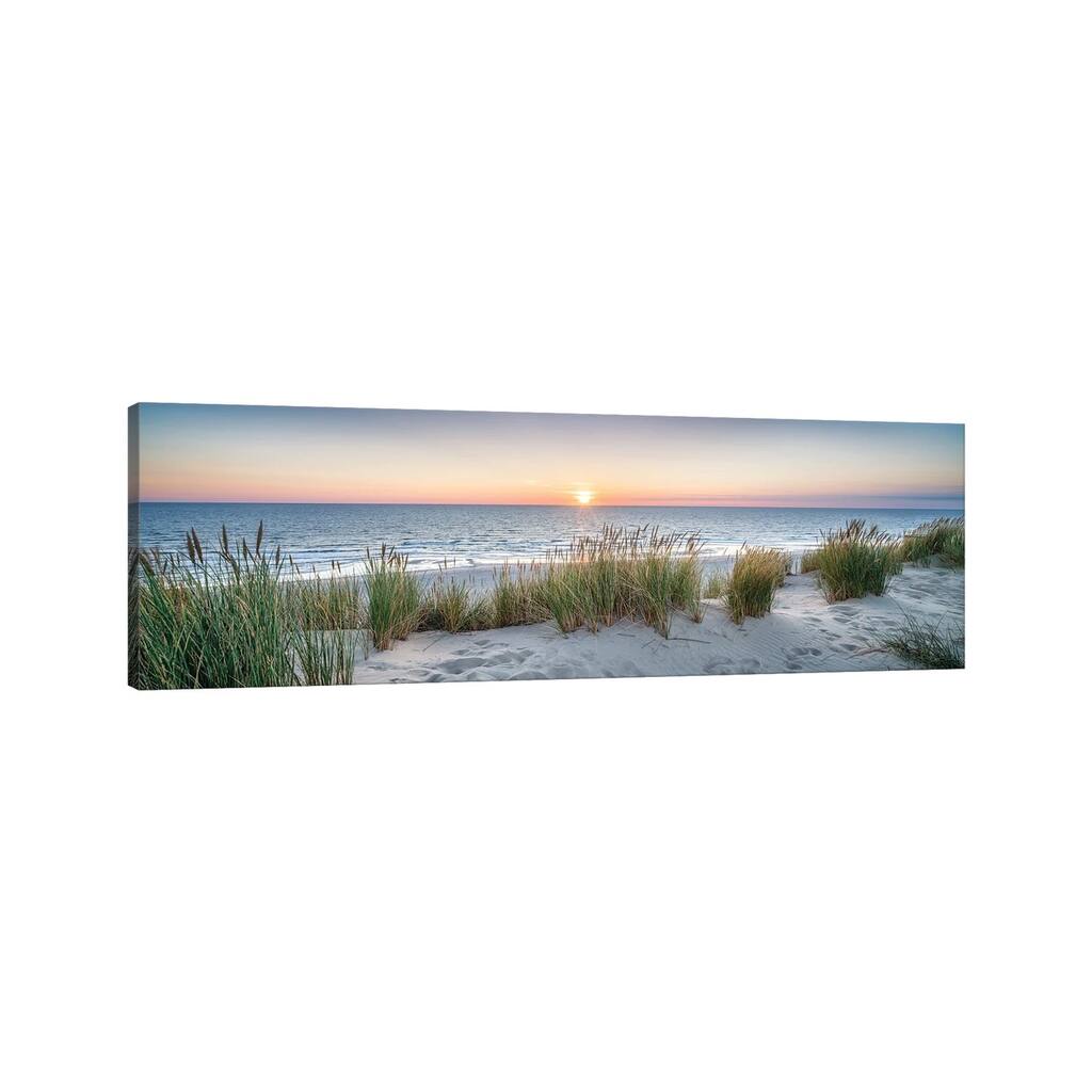 iCanvas "Dune beach panorama at sunset" by Jan Becke Canvas Print
