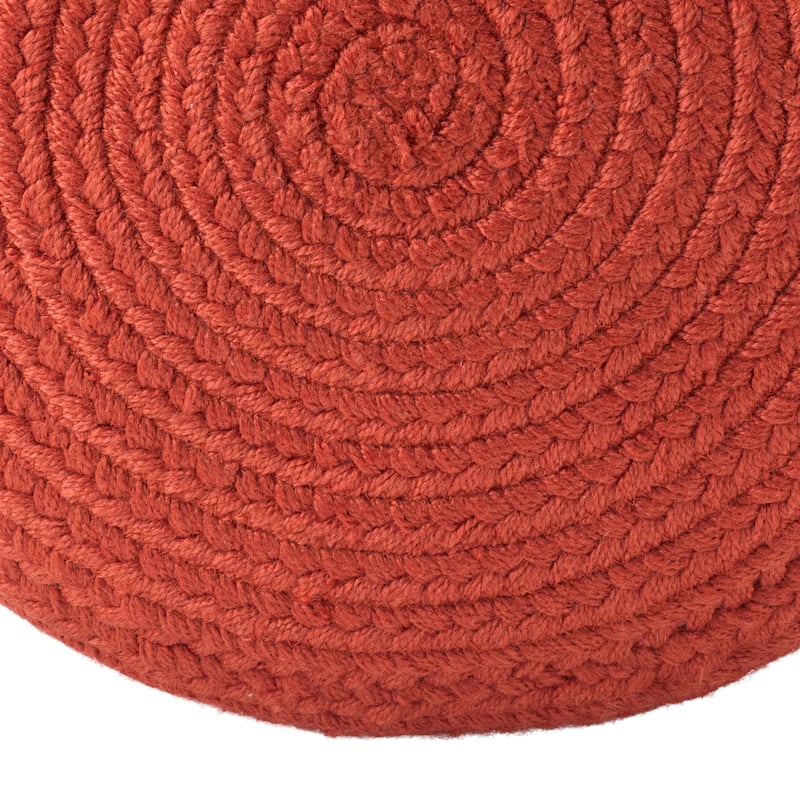 Jaipur Living Saba Solar Round Indoor/Outdoor Polyester Pouf Ottoman/Foot Stool - 18"X18"X12"