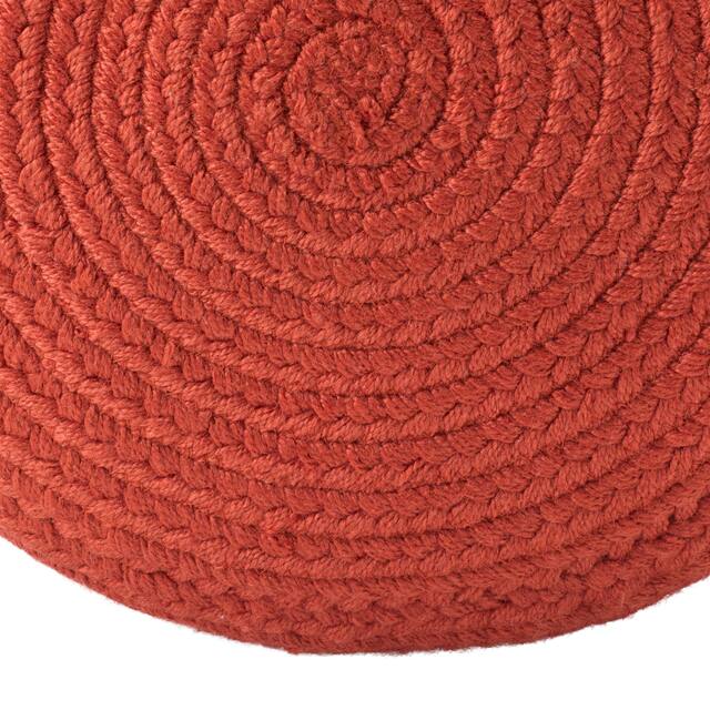 Santa Rosa Woven Jute-look Indoor/ Outdoor Solid Pouf - 18"X18"X12"