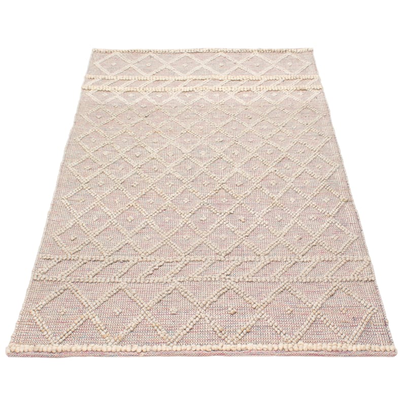 ECARPETGALLERY Braid weave Sienna Pink Wool Rug - 4'11 x 8'4