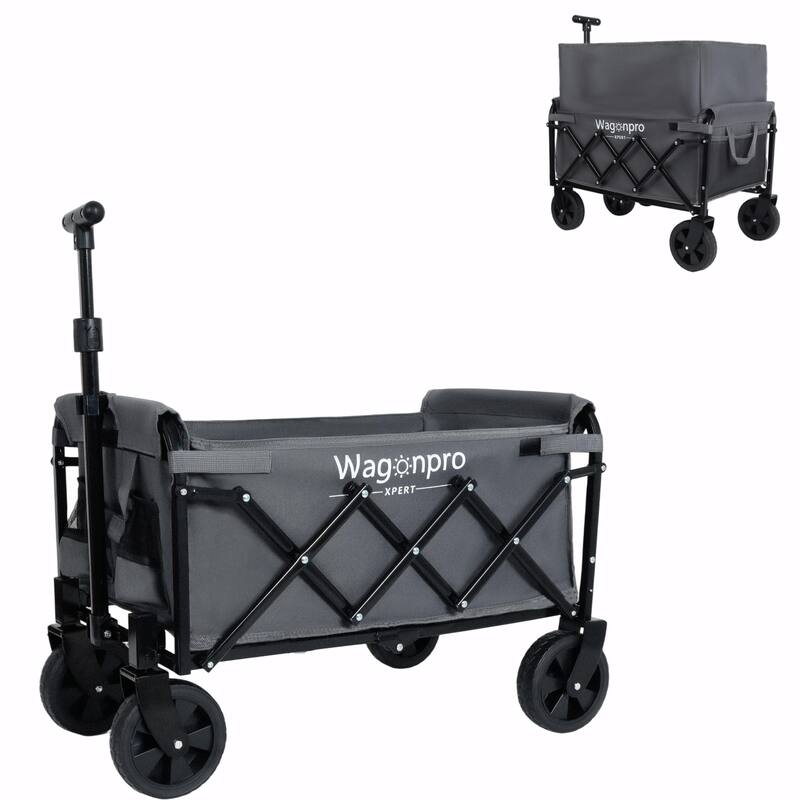 Expandable Dual-Layer Utility Wagon with 100% Extra Space, Ideal for Grocery Cart