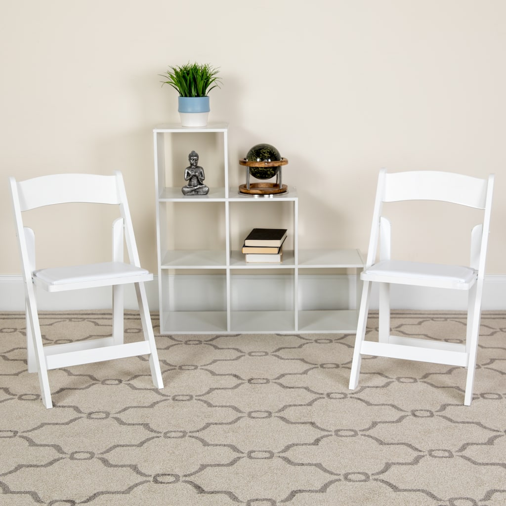 Vinyl-padded Wood Folding Chair (Set of 4)