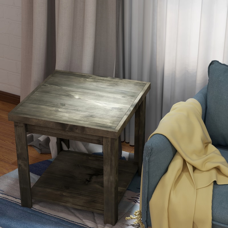 Bridgevine Home Joshua Creek 24 inch Side Table, No Assembly Required, Barnwood Finish