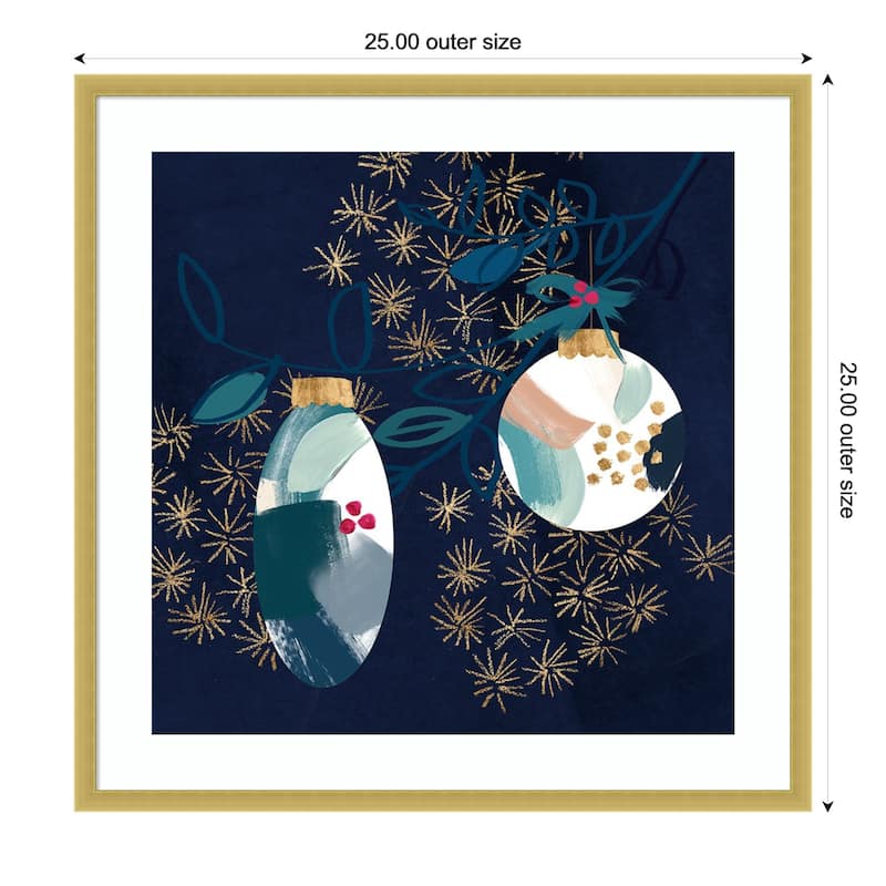 Crafty Blue Christmas I by Jennifer Paxton Parker Wood Framed Wall Art Print - 25 x 25 in