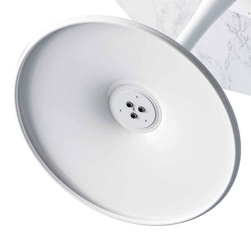 31.5" Modern Hexagonal Coffee Table with White Marble Print & Metal Base