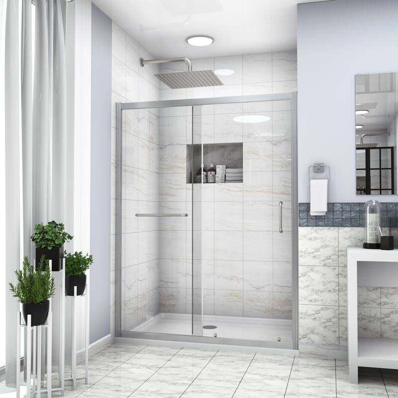 Single Sliding Framed Shower Door with Tempered Glass