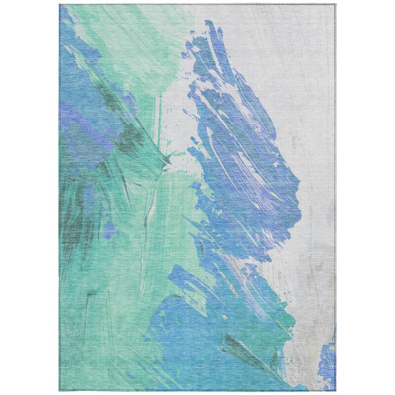 HomeRoots Abstract Transitional Rectangle Outdoor Rug