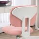 preview thumbnail 4 of 7, Teddy Fleece Fabric Office Chair with Swivel Wheels, Vanity Chair with Adjustable Height, 360° Rolling Swivel Task Chair - N/A