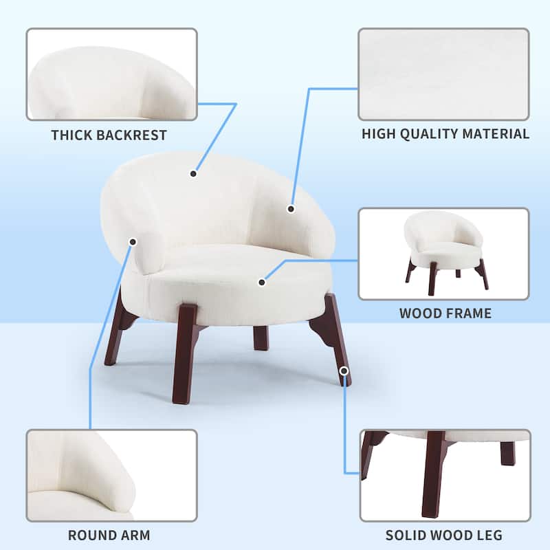 XINMICS Modern Accent Chair Upholstered Armchair for Living Room, Bedroom