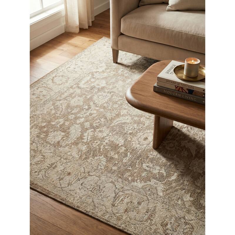 EXQUISITE RUGS Tuscany Hand-loomed Wool/Bamboo Silk Brown Area Rug.