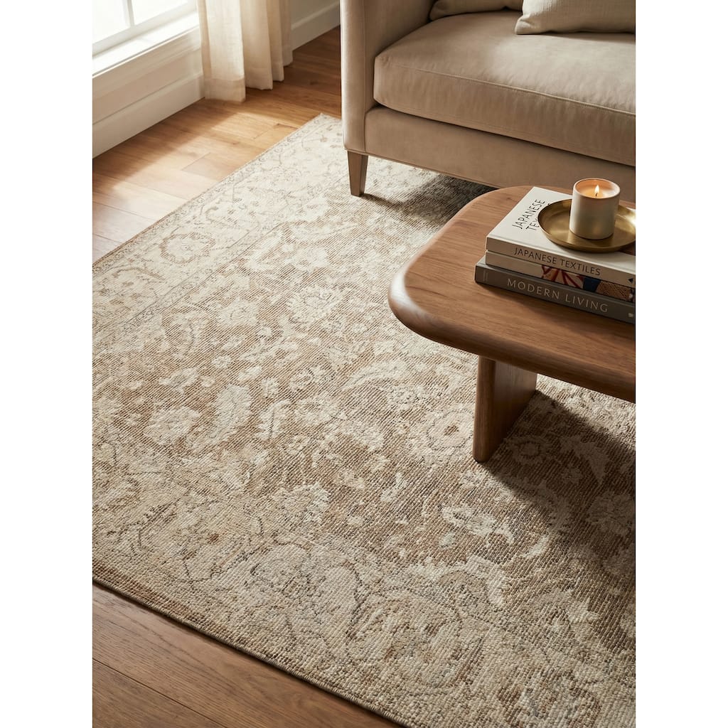 EXQUISITE RUGS Tuscany Hand-loomed Wool/Bamboo Silk Brown Area Rug.