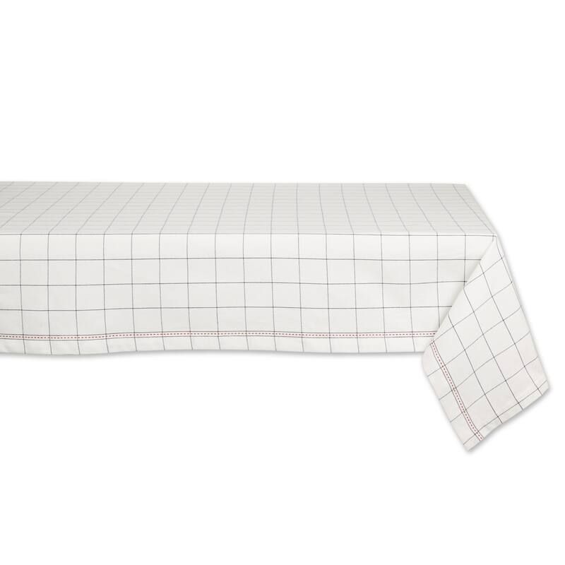 DII Kitchen Windowpane Tablecloth - 60 x 104 in. - Windowpane White
