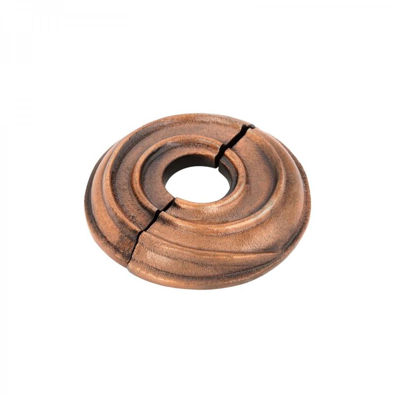 Aluminum Escutcheon Plate 3.13" OD Escutcheon 0.5" IPS Lacquered Antique Copper Finish Radiator Flange Renovators Supply