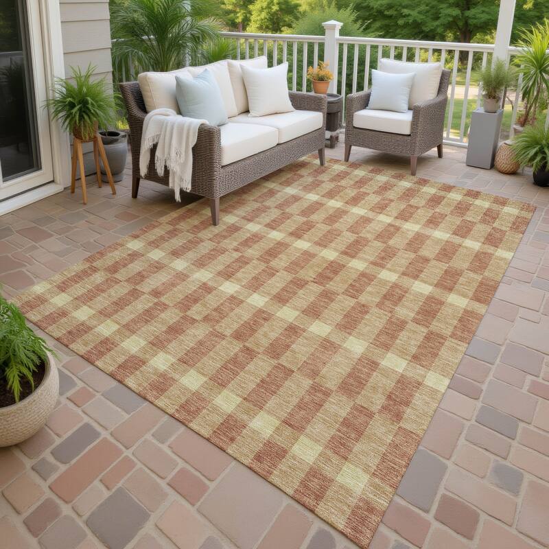 Machine Washable Indoor/ Outdoor Modern Augusta Chantille Rug - Gold - 3' x 5'