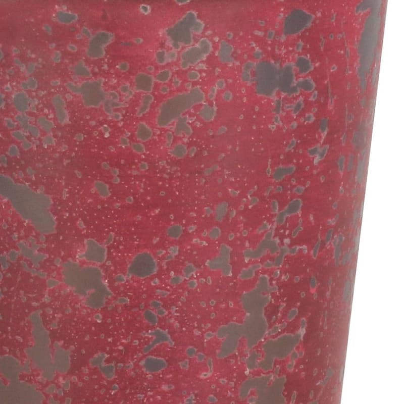 HomeRoots 5" Red Recycled Plastic Indoor Outdoor Round Pot Planter