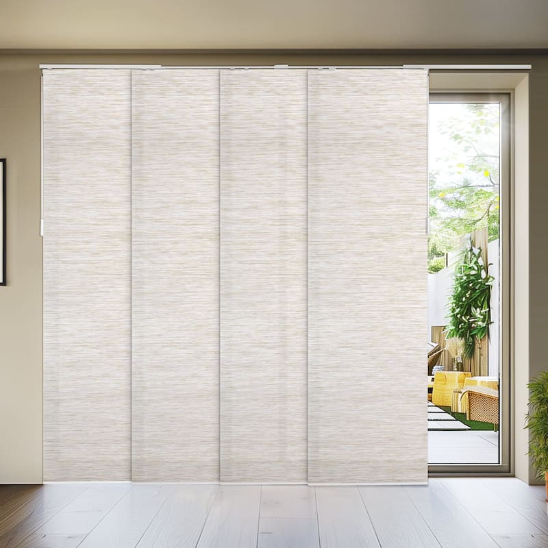 CHICOLOGY Adjustable Sliding Panels, Light Filtering - 46"- 86" W X 92" H - Beige