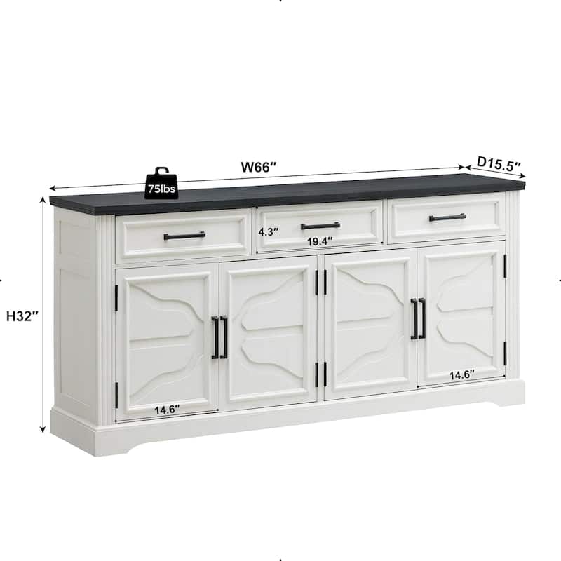 Farmhouse Buffet Sideboard Cabinet,Coffee Bar Wine Bar for Dining Room