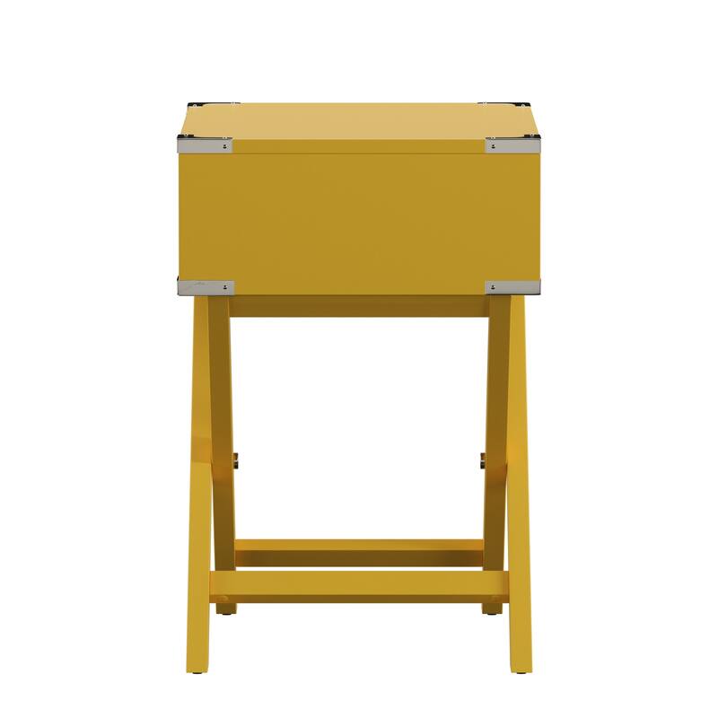 Kenton X Base Wood Accent Campaign Table by iNSPIRE Q Bold