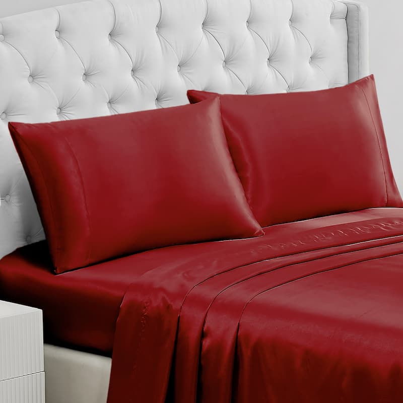 Juicy Couture Silky Satin Pillow Cases - Red - King
