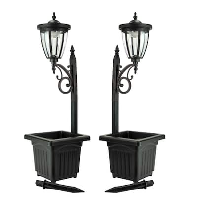 Sun-Ray Kambria Solar Lamp Post and Planter (Set of 2)