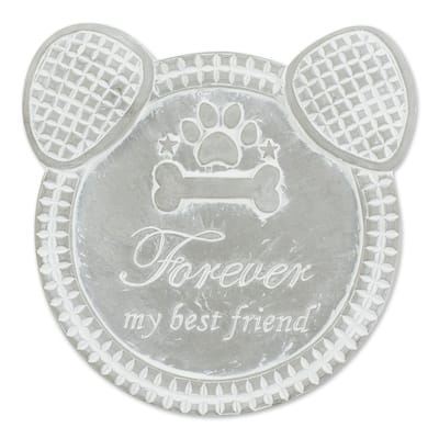 "Forever My Best Friend" Dog Memorial Stepping Stone - 9.75" - Gray