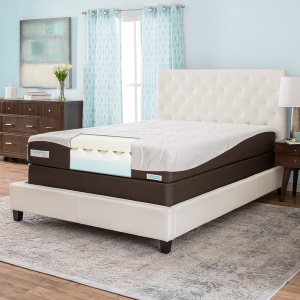 Shop Comforpedic From Beautyrest 10 Inch Gel Memory Foam Mattress Set White Brown On Sale Overstock 10366786
