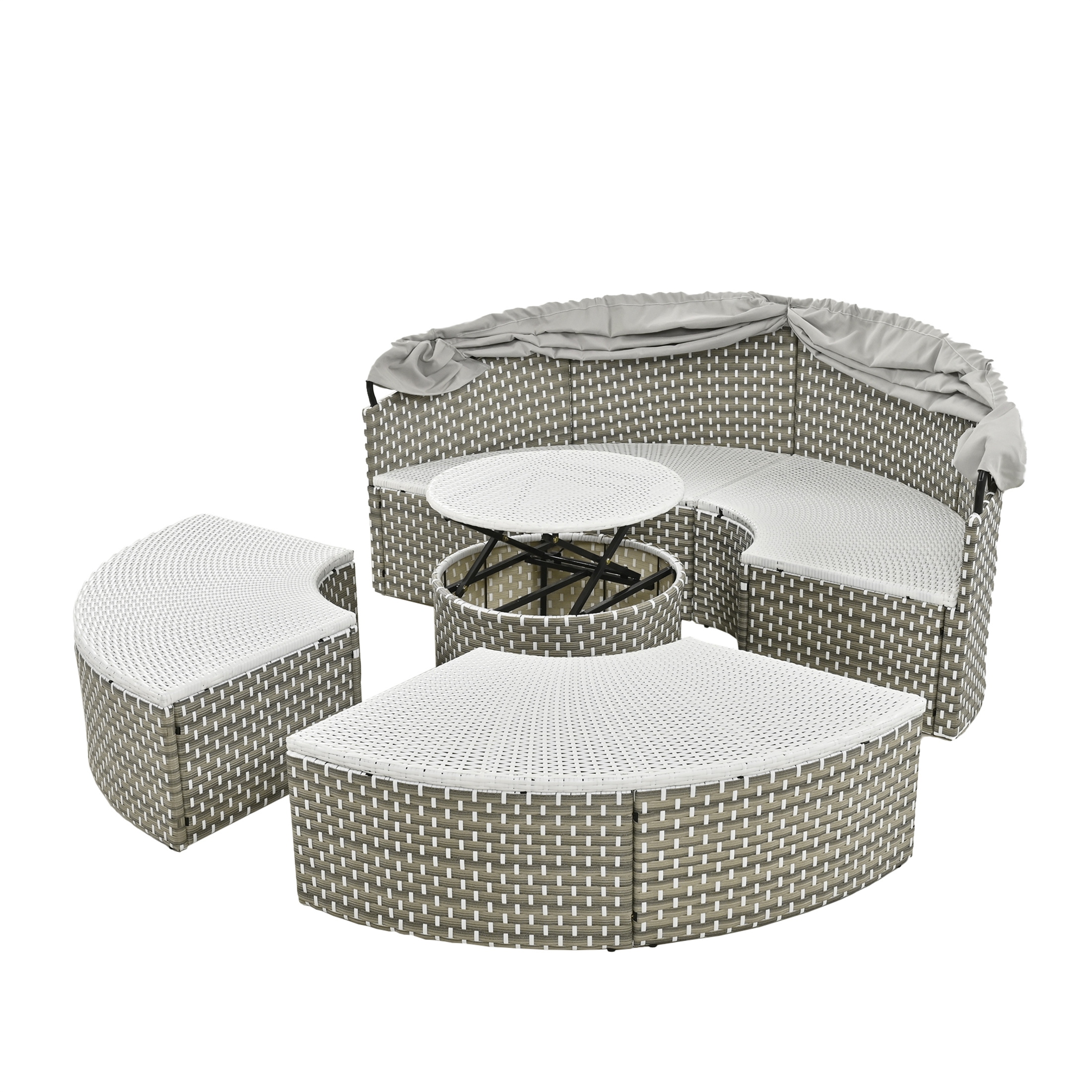 Patio Furniture Round Outdoor Sectional Sofa Set