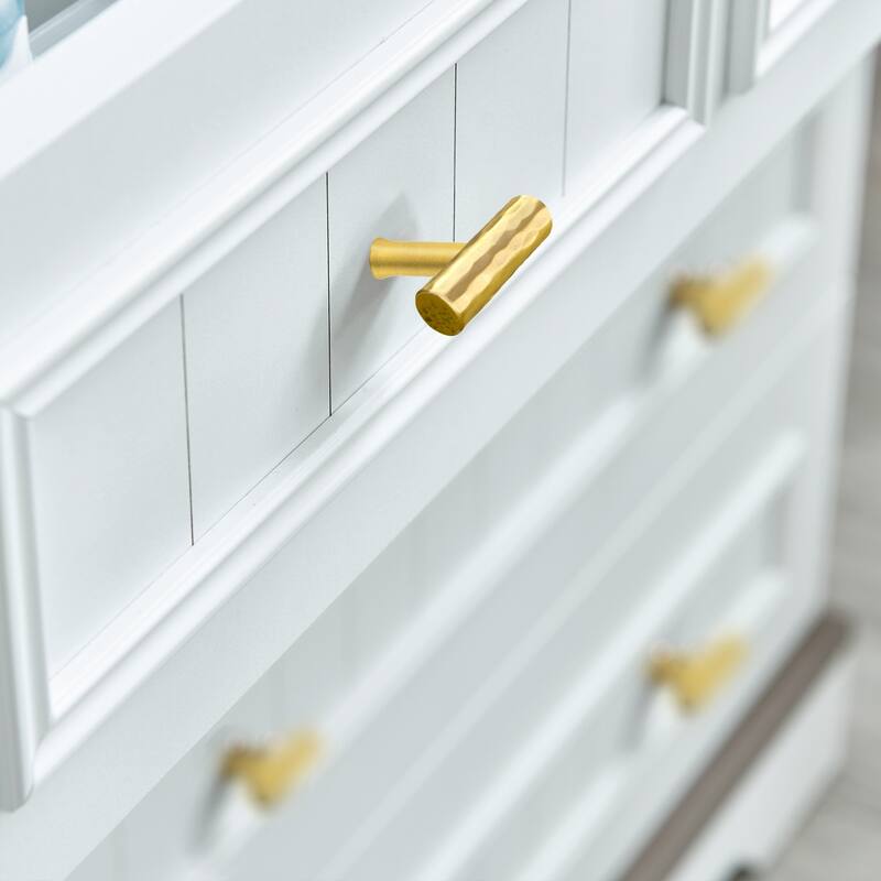 Copper Kitchen T Bar Cabinet Pulls 100% Solid Brass Drawer Knob (10-PACK)