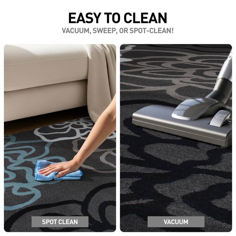 World Rug Gallery Contemporary Modern Floral Flowers Area Rug