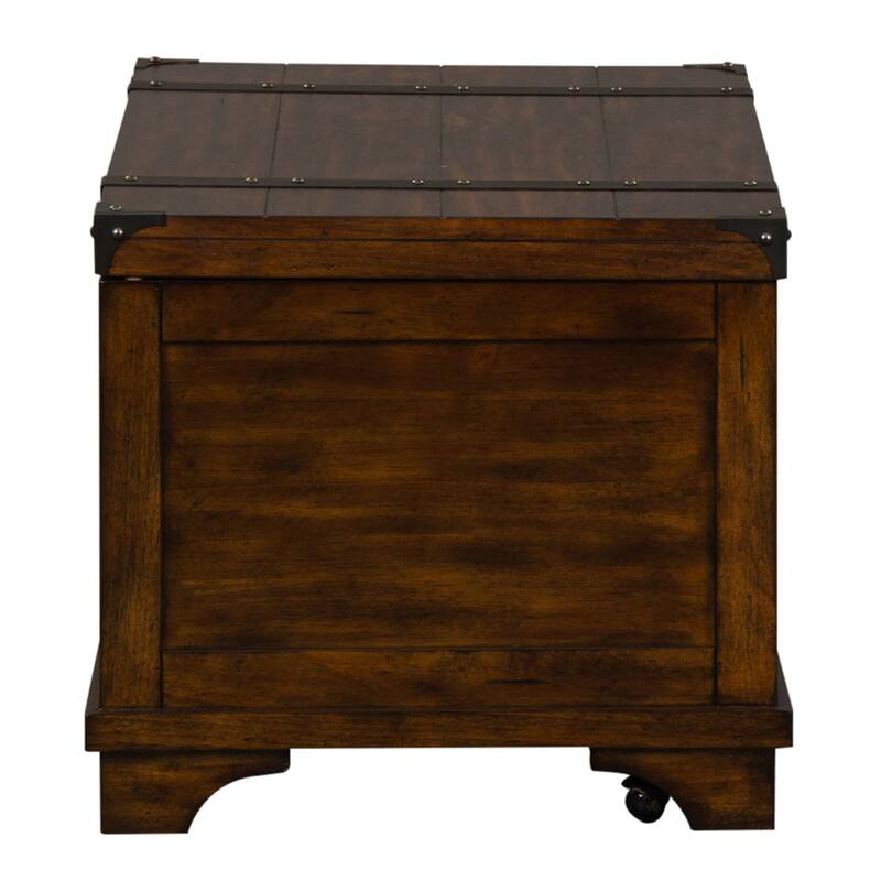Aspen Skies Russet Brown and Metal Accents Storage Trunk