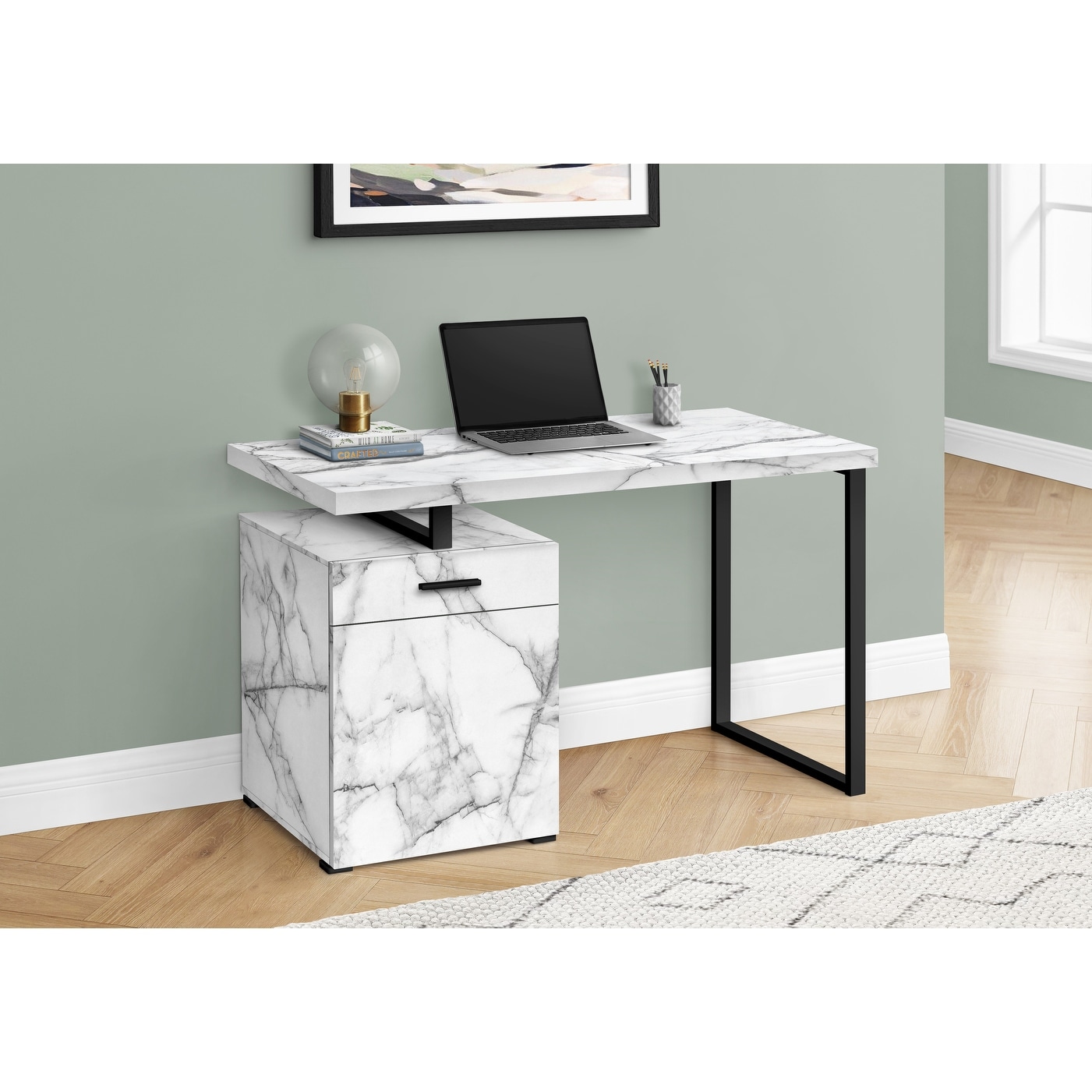 Computer Desk, Home Office, Laptop, Left, Right Set-up