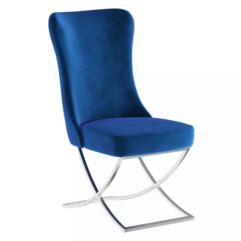 Upholstered Silver Legged Dining Chair, Set of 2