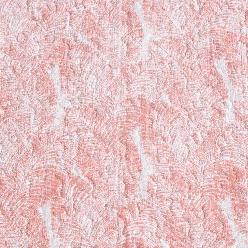 Tommy Bahama Distressed Water Leaves Cotton Reversible Orange Quilt Set