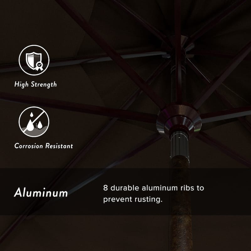 California Umbrella 11' Rd Golden State Series Patio Umbrella Bronze Aluminum Frame Crank Lift Collar Tilt Sunbrella