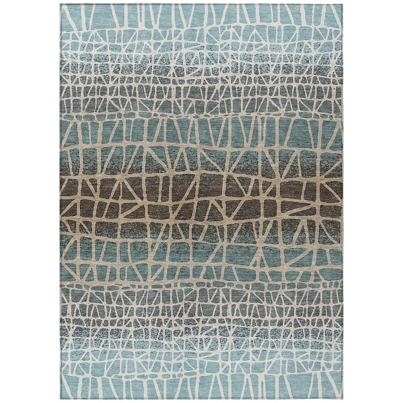 Machine Washable Indoor/ Outdoor Boho Global Chantille Rug
