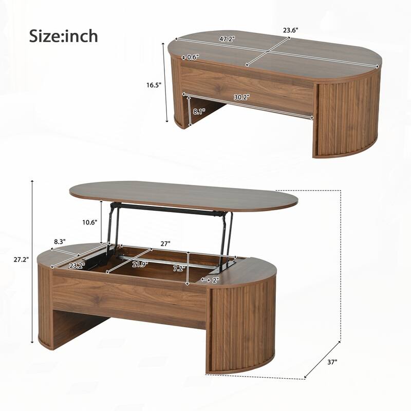 Lift Top Coffee Table with Hidden Compartment