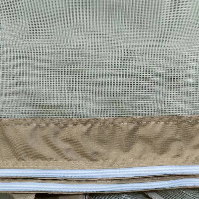 Anmytek 10x10 Ft Gazebo Replacement Mosquito Netting with Double Zippered Doors Fine Mesh Tan Trim