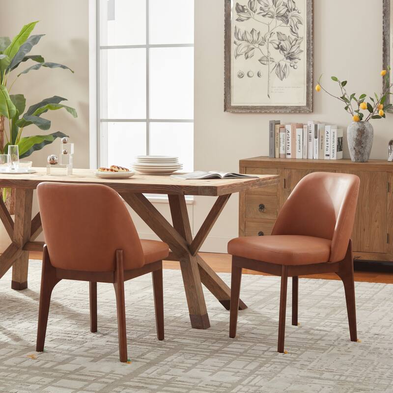 Set of 4 Solid Wood Dining Chair - Set of 2 - Brown