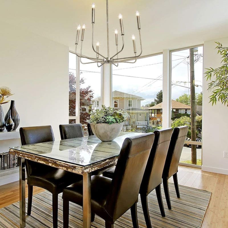 8 light champagne chandelier
