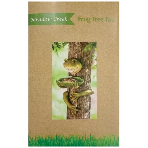 Shop Meadow Creek Zac844417 Resin Frog Tree Face Birdfeeder Green